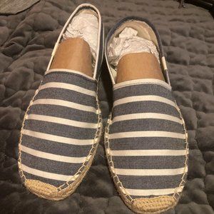 Soludos Espadrilles - Men's Original Classic Stripe - Light Navy White - Size 8